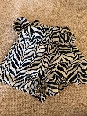 Faithfull the Brand Black and White Zebra Print Women's Shorts